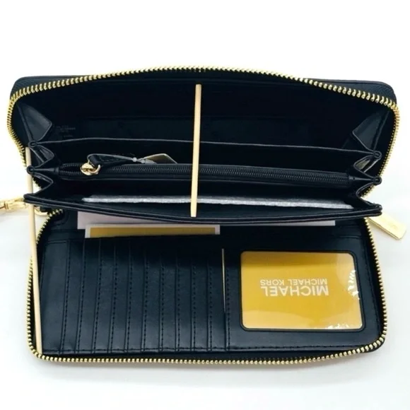 Michael Kors Large Continental Wallet Wristlet Black - Picture 4 of 7